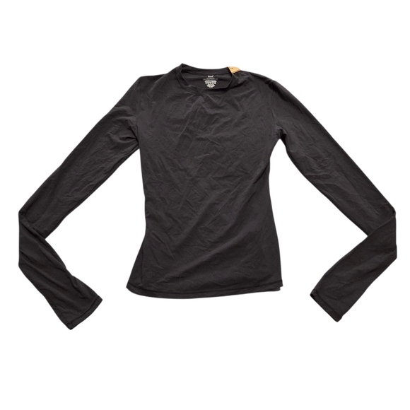 SKIMS FITS EVERYBODY LONG SLEEVE TSHIRT Top Shirt Onyx Black XSmall NWT - Picture 2 of 6
